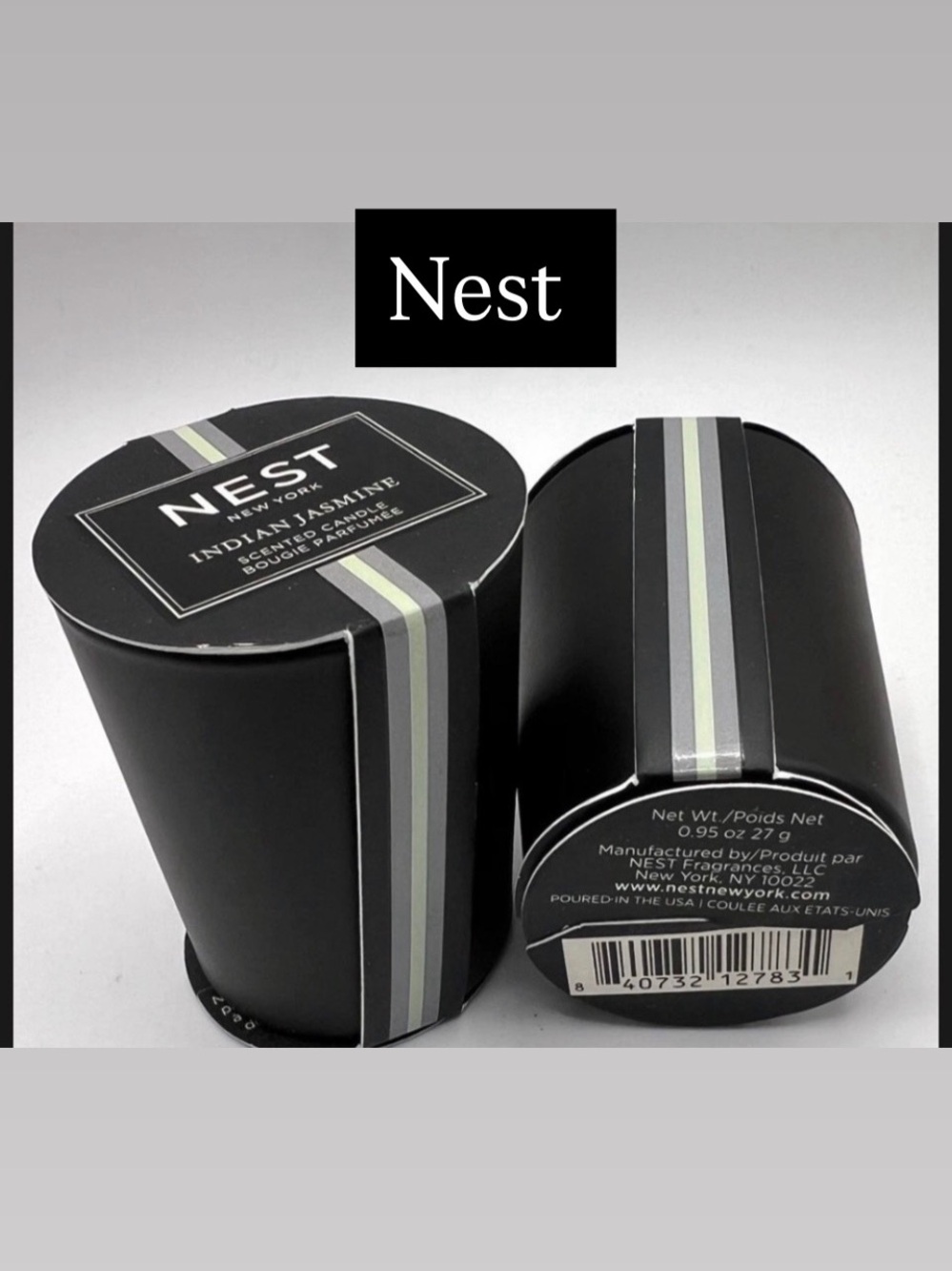 Nest 2pk Candles Indian Jasmine Scent  - Black Ceramic NEW